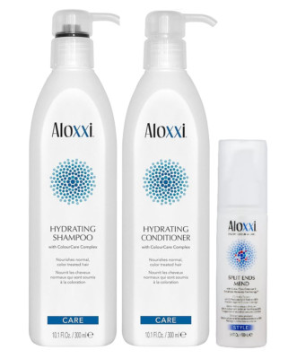 Aloxxi Hydrating Shampoo & Conditioner  & Split Ends Mend  Pack of 3