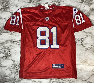 Aaron Hernandez Jersey Mens Large 48 Red Reebok #81 Stitched NFL
