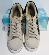 Soda Women Sneakers Camo Star Leather & Linen Lace-Up Cushion Foam Sock Wander-G