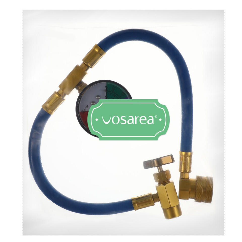 Car Air Con Gas Refill Ac Kit Hose R134A Refrigerant Filling Charge