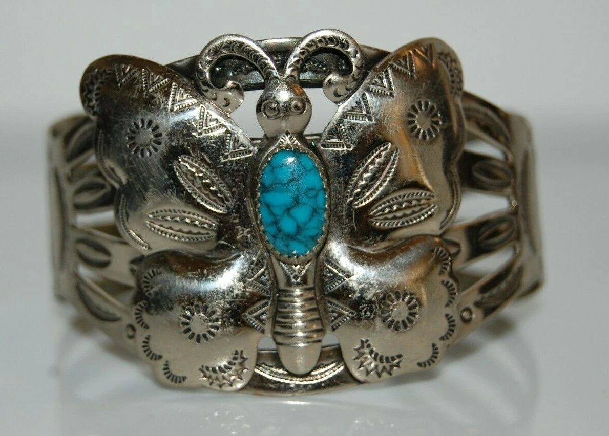 ELEGANT BELL COUTURE NICKEL SILVER LARGE BUTTERFLY SOUTHWESTERN