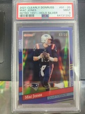 MAC JONES 2021 PANINI CLEARLY DONRUSS RETRO ROOKIE 1991 HOLO SILVER 03/10 PSA 9