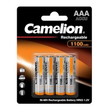 4 x NiMH-Akku 1,2 Volt  1100 mAh Micro AAA HR03 wiederaufladbar von Camelion