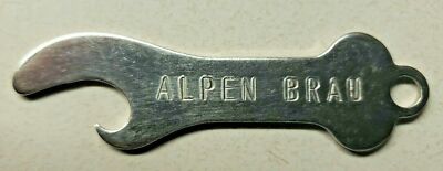 Vtg Alpen Brau Beer Bottle Opener Bar Tool Man Cave Made in USA NOS 2 5/8'' PB28