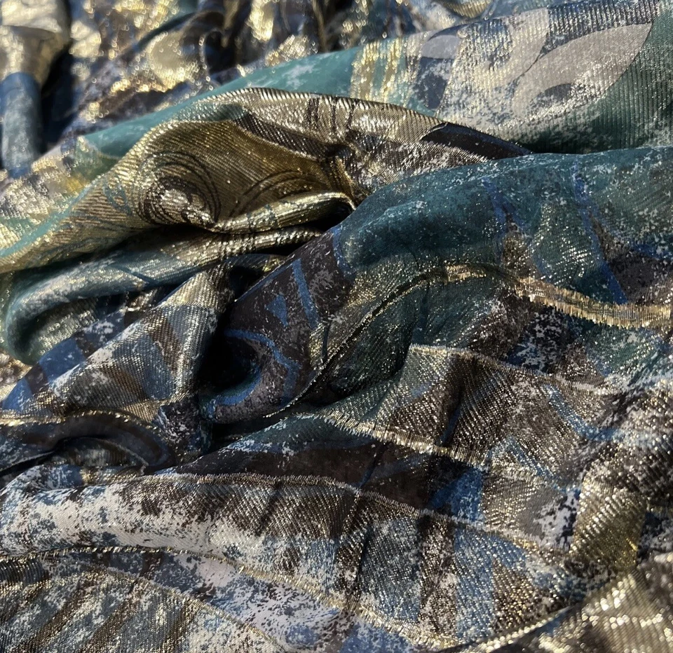 Lindo cachecol/envoltório Emilio Pucci ouro xale enorme Itália tamanho 55x55 - Imagem 4 de 4