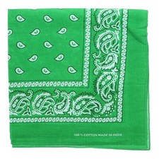 Extra Large Paisley Bandana 27x27 Inch-Green
