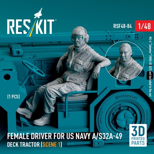 Female Driver for US NAVY A/S32A-49 Deck Tractor Scale 1:48 ResKit RSF48-0084 - Picture 1 of 4