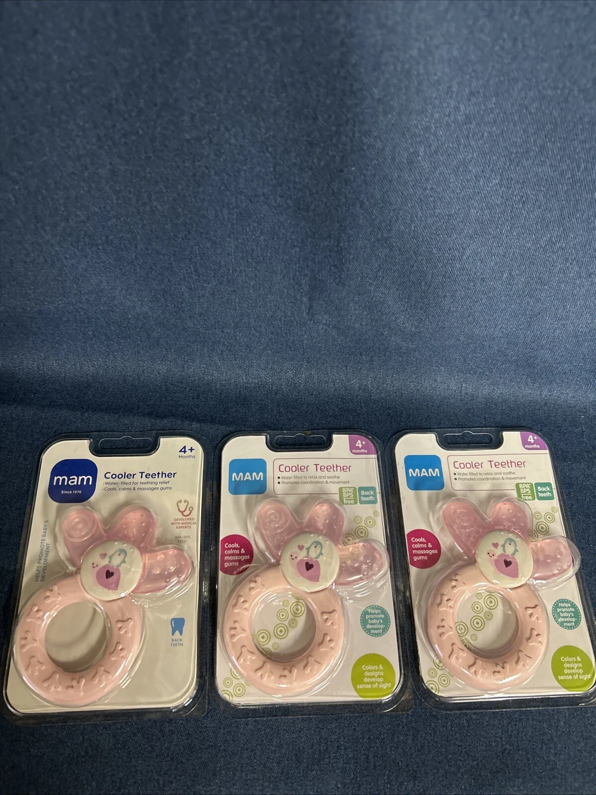 MAM Cooler Cooling Relief 4+ Months Teether Massages Gums E12E 3 Pack