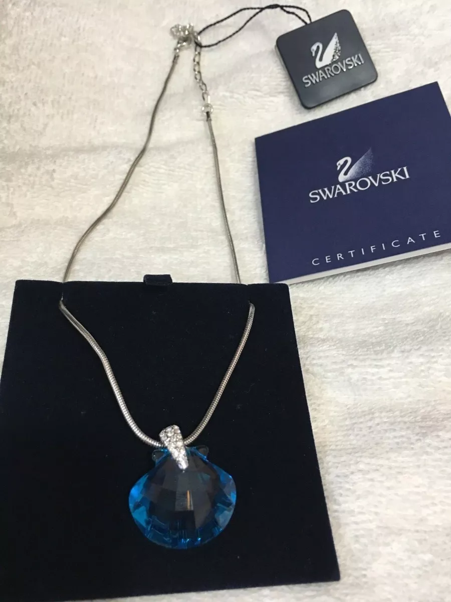 Swarovski crystal blue best sale necklace