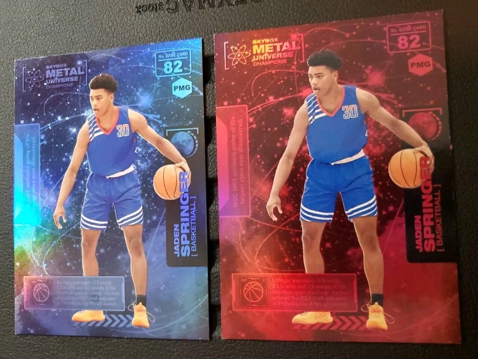 Jaden Springer 2021 Skybox Metal Universe Champions #82 /25 BLUE ,  RED PMG /150 - Image 4 of 4