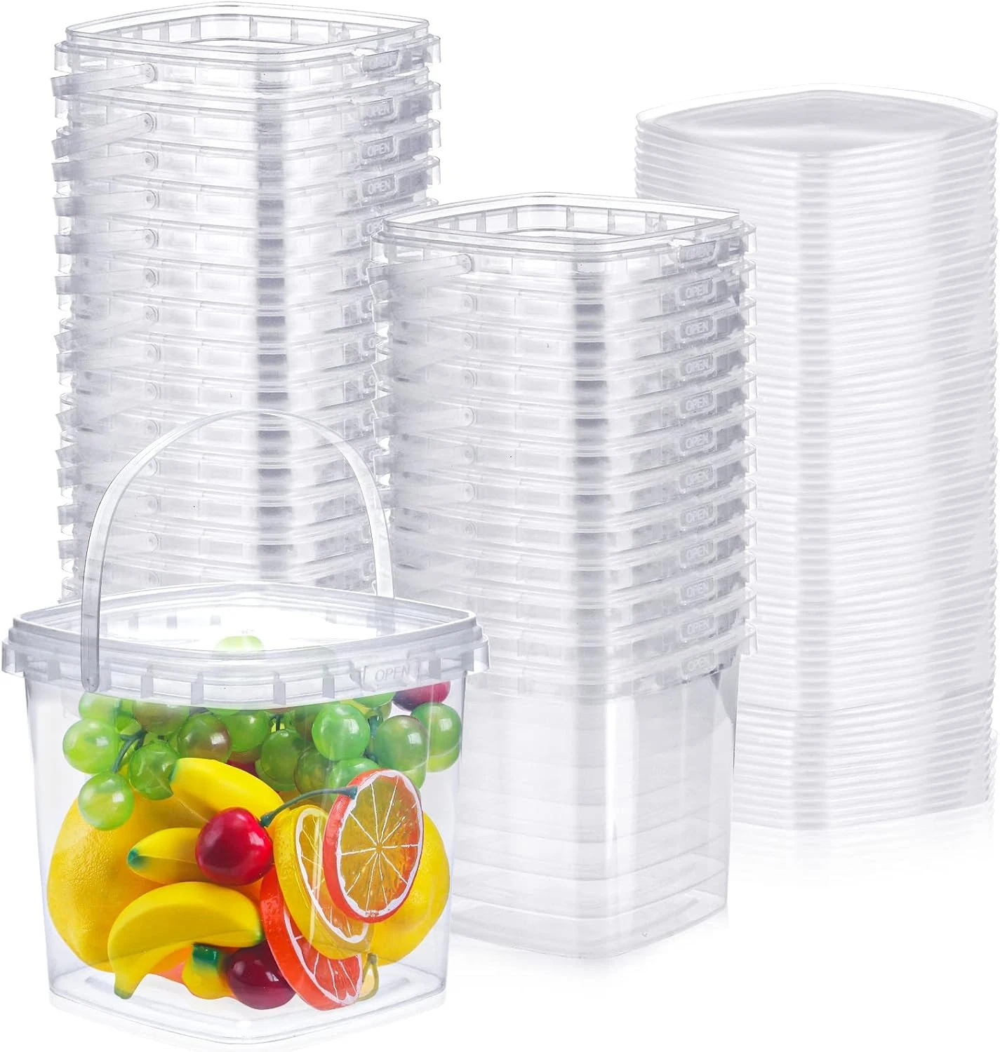 50 Pack 68 Oz Clear Plastic Deli Containers with Lids for Food Storage
Opens in a new window or tab