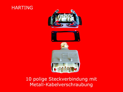 10 polige HARTING Steckverbinder & Zubehör 16 A. 400 V. Elektronik & Messtechnik