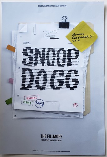 Snoop Dogg. The Fillmore 2019 poster - 第 1/1 張圖片