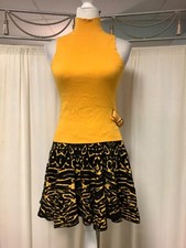 Torn by Ronny Kobo Mini Skirt David Meister Ribbed Mock Neck Buckle Crop Sweater