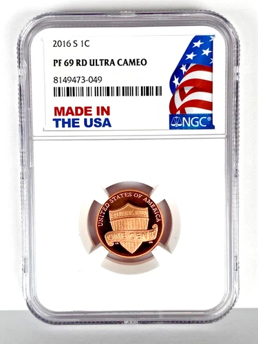 2016 S Lincoln Shield Penny One Cent NGC PF69 RD Ultra Cameo Made In USA Holder