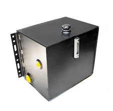 Tool-Tuff 25-Gallon Hydraulic Fluid Reservoir Tank, Side Vertical-Mount, w/Temp 