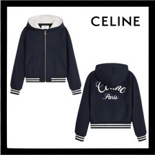 Nwt Celine Navy Double Face Cashmere Hooded Teddy Jacket F 34/us 2 $4,500