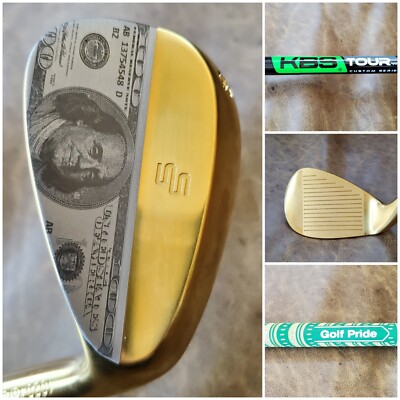 Custom Sick Sticks Golf GOLD Wedge 56°/12° $100 Bill  Black KBS Shaft! Rare!! 