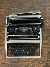 Gray Olivetti underwood typewriter good condition  11x14 with ink rolls antique thumbnail
