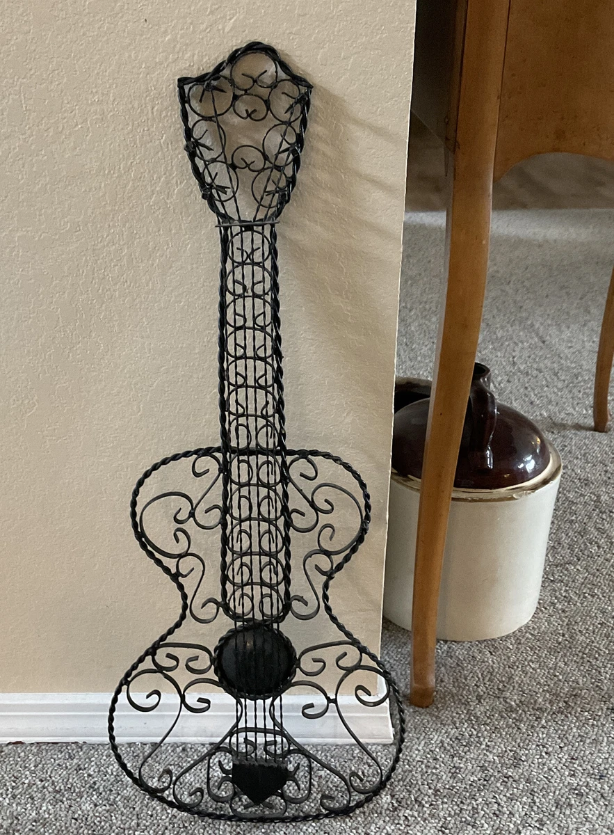 Vintage Wrought Iron Guitar Wall Decor