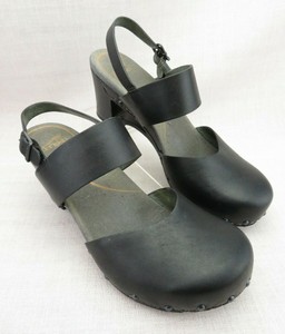Dansko-Thea-Black-Geometric-Cutout-Wood-Studs-Heel-Round-Toe-Shoes-10-5-11-EU-41