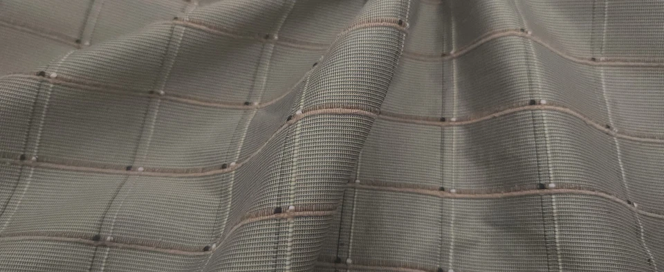 Windowpane Check Woven Designer Fabric - Sold By The Yard - Image 2 of 3