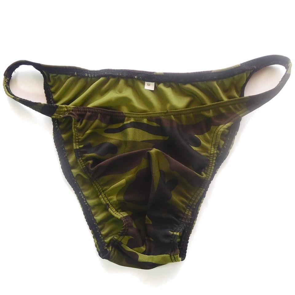 K377 P Mens String Bikini String Narrow waist Body Posing Printed Swim ...