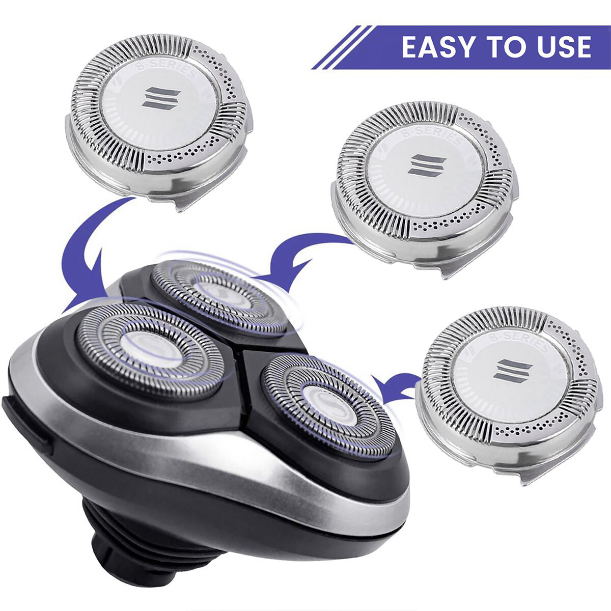 3PCS HQ8 Replacement Heads DualPrecision for Philips Norelco Shavers