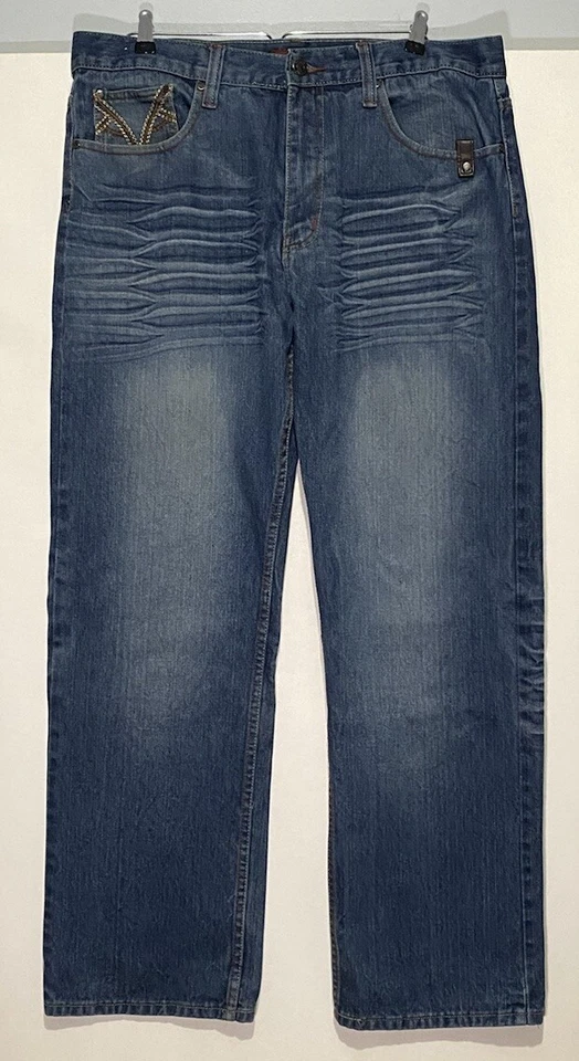 Vintage Y2K Baggy Jeans Chams 38 Wide Leg Skater Grunge Cyber Mall Goth Urban - Image 4 of 4