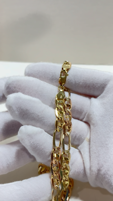 14k Solid yellow & Rose Gold Figaro Chain 24-1/4” Lg 7MM Wide 40