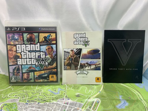 SONY PS3 Japan Grand Theft Auto V FIVE with Map Poster PlayStation 3 from Japan - Picture 2 of 10
