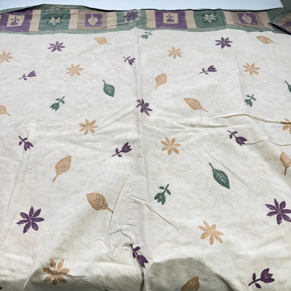Sábana plana vintage resortes king verde púrpura hoja mezcla floral yk2 años 90 80 Foto 2 de 4