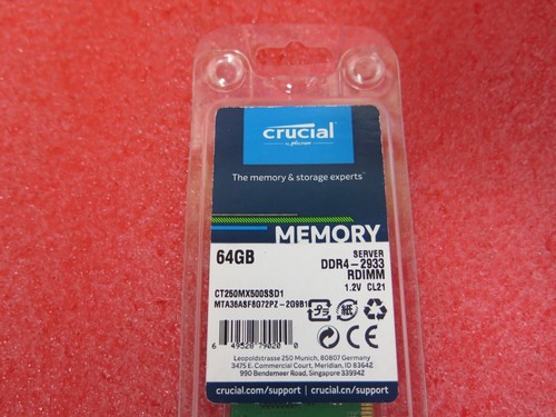 Micron 64GB PC4-23400 DDR4-2933MHz MTA36ASF8G72PZ-2G9 ECC REG Memory Brand New! - Picture 3 of 3