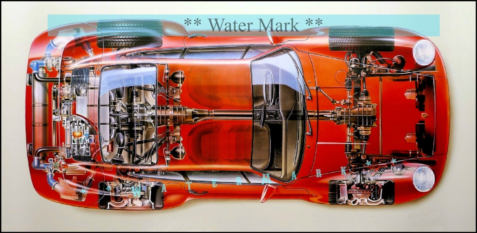 Classic 1989 Sports Car Cut-Away German Car Races Vintage Poster Print Retro Art