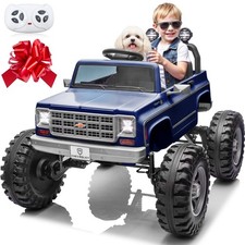 24V Kids Electric Ride On Chevrolet Cheyenne Truck 5 mph w/Remote Music Blue