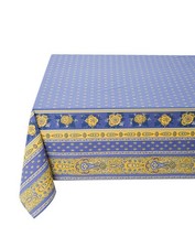 Rectangular 59x118 Inches Tablecloth Bastide Lavande Blue Cotton Coated...