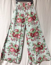 RARE Vintage Betsey Johnson Alley Cat 1970  s Light Blue Floral Pants Size 7/8
