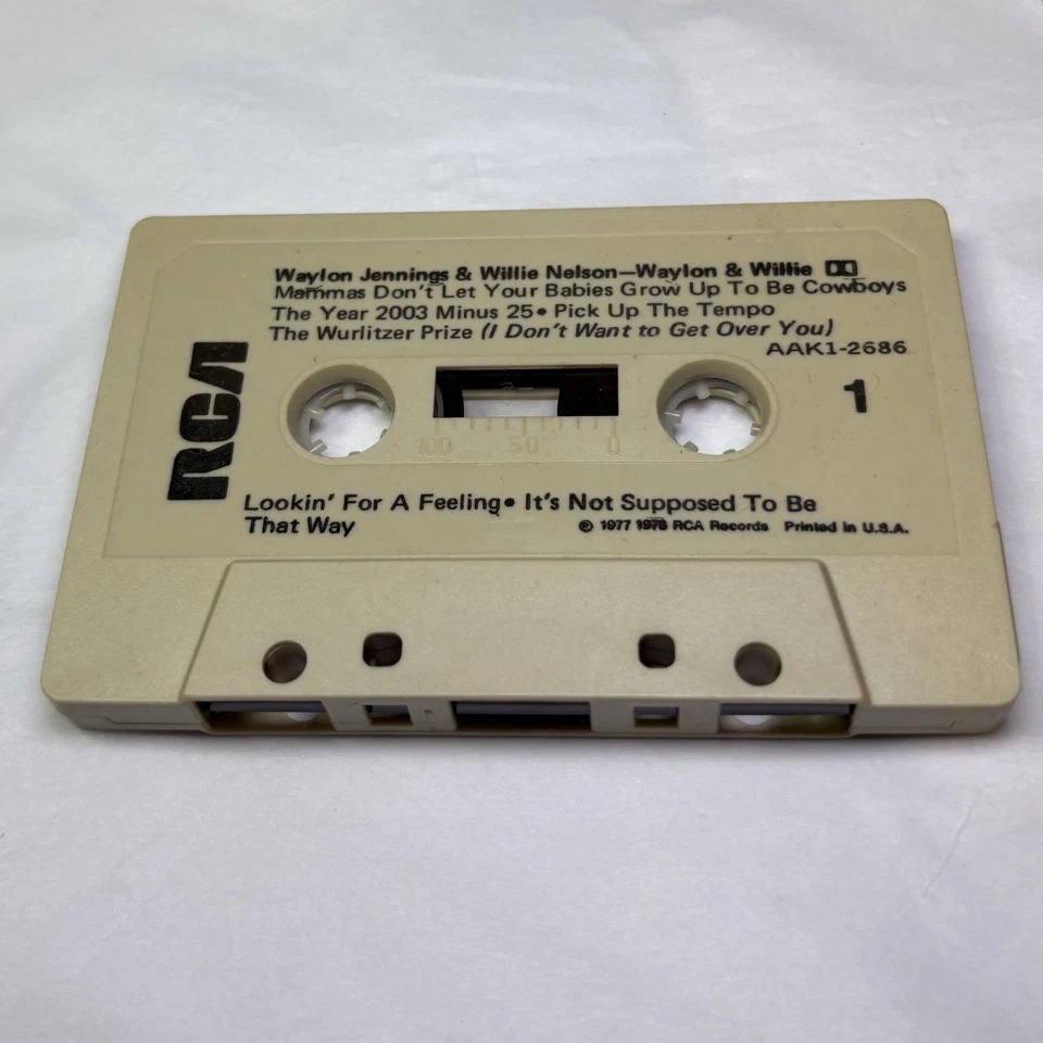 Waylon Jennings And Willie Nelson RCA Records Cassette Tape Vintage - Image 3 of 4