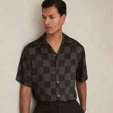 REISS NWT Reny Check Camp Shirt Size L