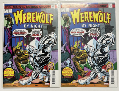 Werewolf by Night No. 32 Facsimile Edition lot of 2 NM Ist app. Moon Knight