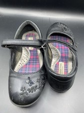 French Toast Girls' Black Flower Mary Jane Shoes Size 13