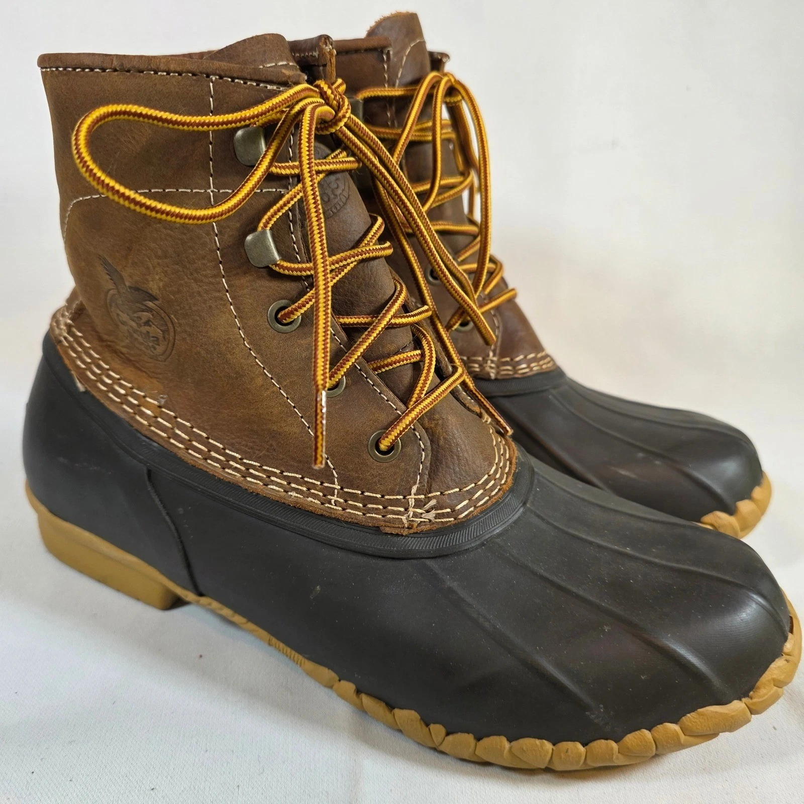 Georgia Boots Marshland Brown Leather Duck Work Boots Mens 7 Womens 9 Rugged