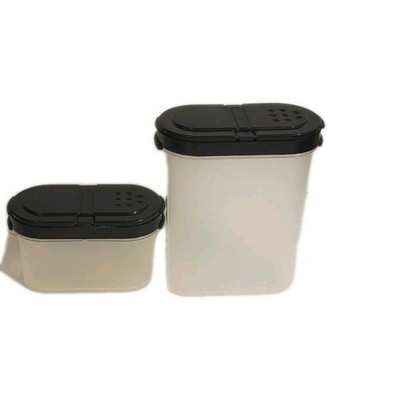 Vintage Tupperware Modular Spice Shakers Black (2)