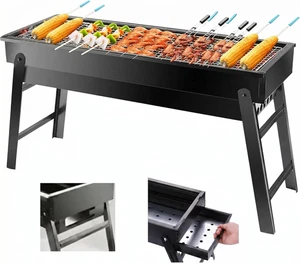 Portable Charcoal Grill, Portable Tabletop BBQ for Outdoor Cooking | Compact
