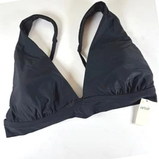 Aerie Tie Back Longline Triangle Bikini Top Size XL Black Adjustable Chic Beach