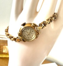REG Ancienne Montre Ancre 15 Rubis Plaque Or watch Vintage Bijoux Manuel Femme