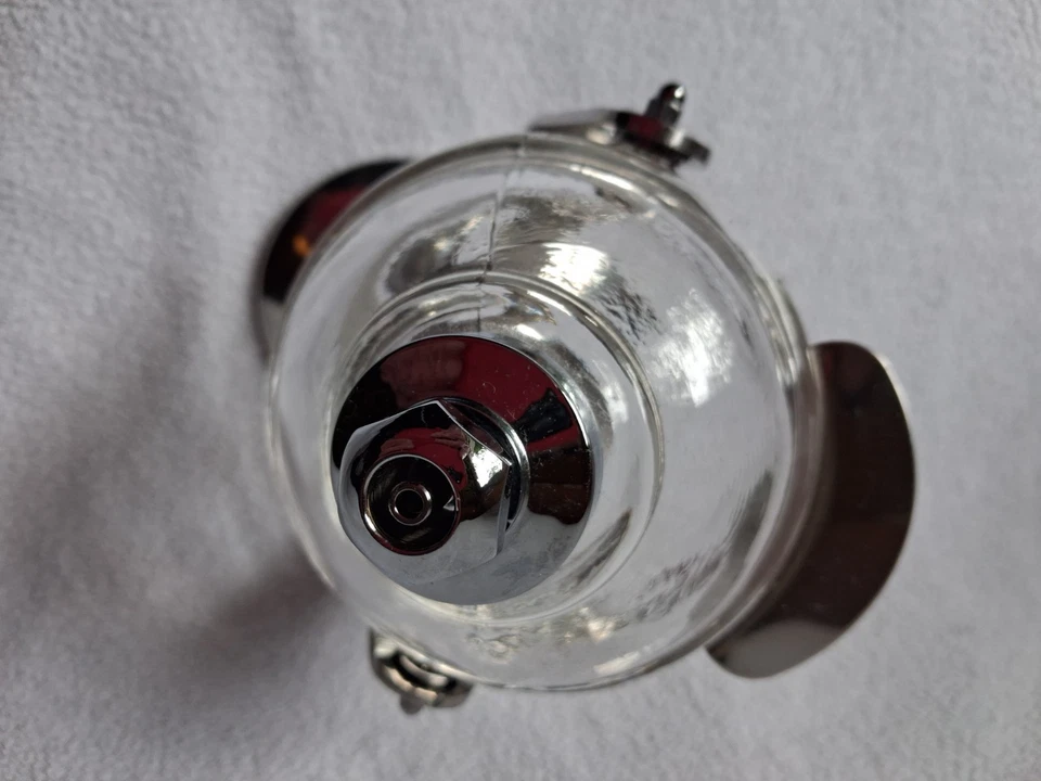 alter Glas/Chrom Seifenspender Art Deco zum hinstellen o. aufhängen an der Wand - Bild 2 von 4