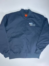 Red Kap Mechanic Work Jacket  Mens Size L Embroidered Navy Blue Quilted Lining