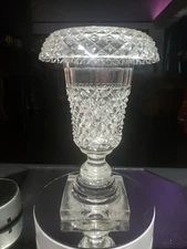 Early Rolled Rim Vase American Brilliant cut glass crystal Raise Diamond Hawkes?