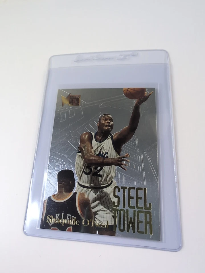 Shaquille O’Neal #7 Fleer 1995-96 torre de acero de metal, gema GSC como nueva 10, rápida Foto 2 de 3